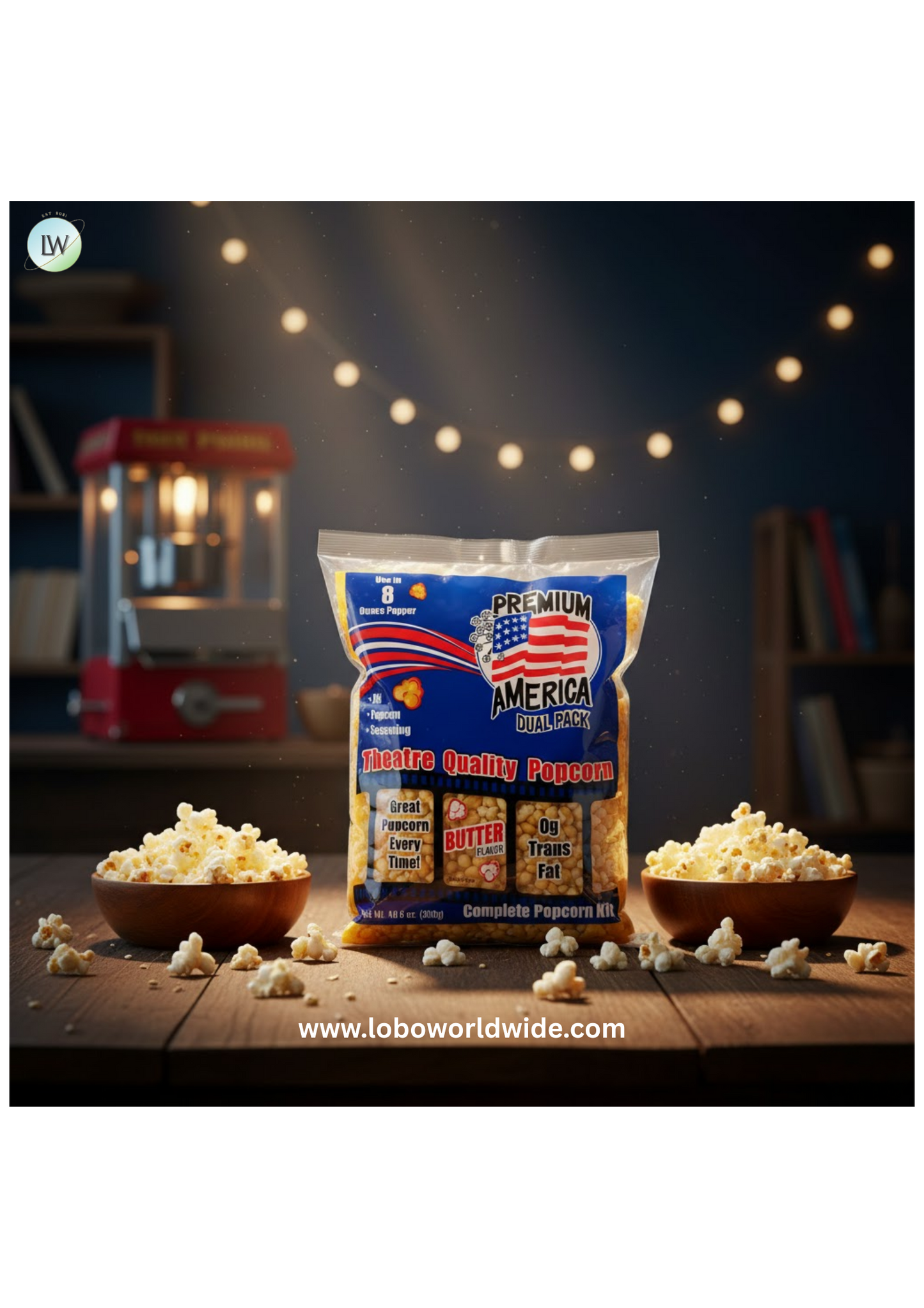 Great Western Premium America All-In-One Popcorn Kit (Various Sizes)