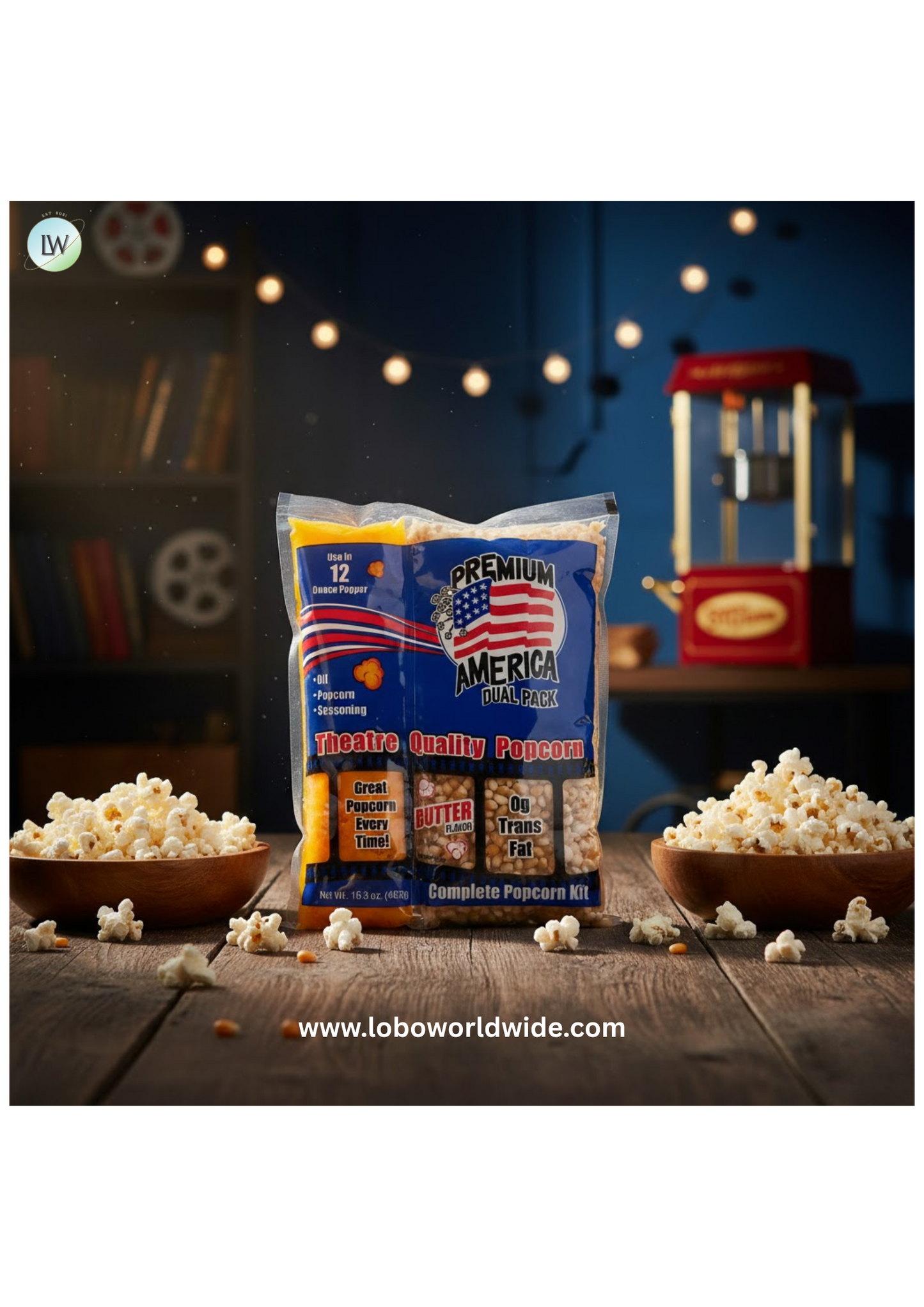Great Western Premium America All-In-One Popcorn Kit (Various Sizes)