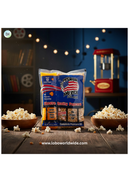 Great Western Premium America All-In-One Popcorn Kit (Various Sizes)