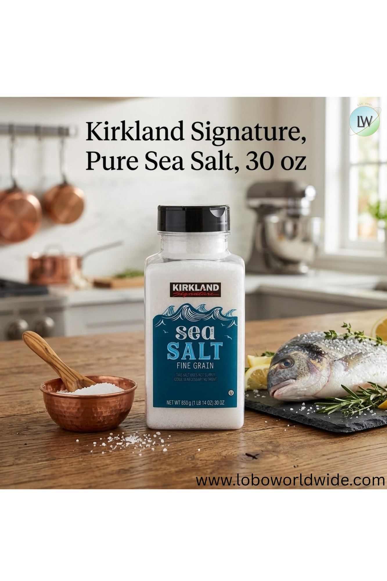 Kirkland Signature, Pure Sea Salt, 30 oz