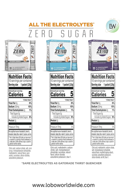 Gatorade G Zero Sports Drink Mix Powder Packets(Various Sizes & Flavours)