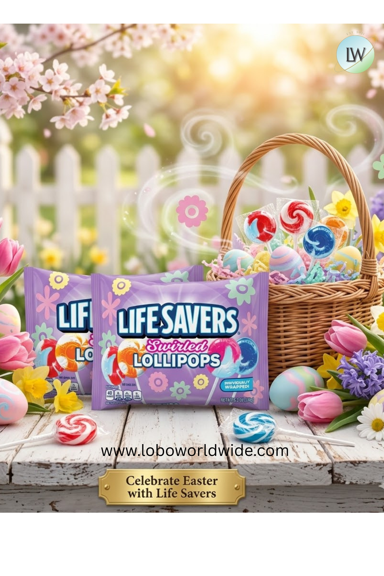 LIFE SAVERS Swirled Lollipops Assorted Flavors Easter Candy, Individually Wrapped Easter Basket Stuffer 6.3 oz Candy Bag - pack of 2