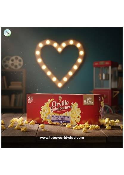 Orville Redenbacher's Movie Theater Butter Microwave Popcorn, 3.29 Ounce Classic Bag, 12-Count