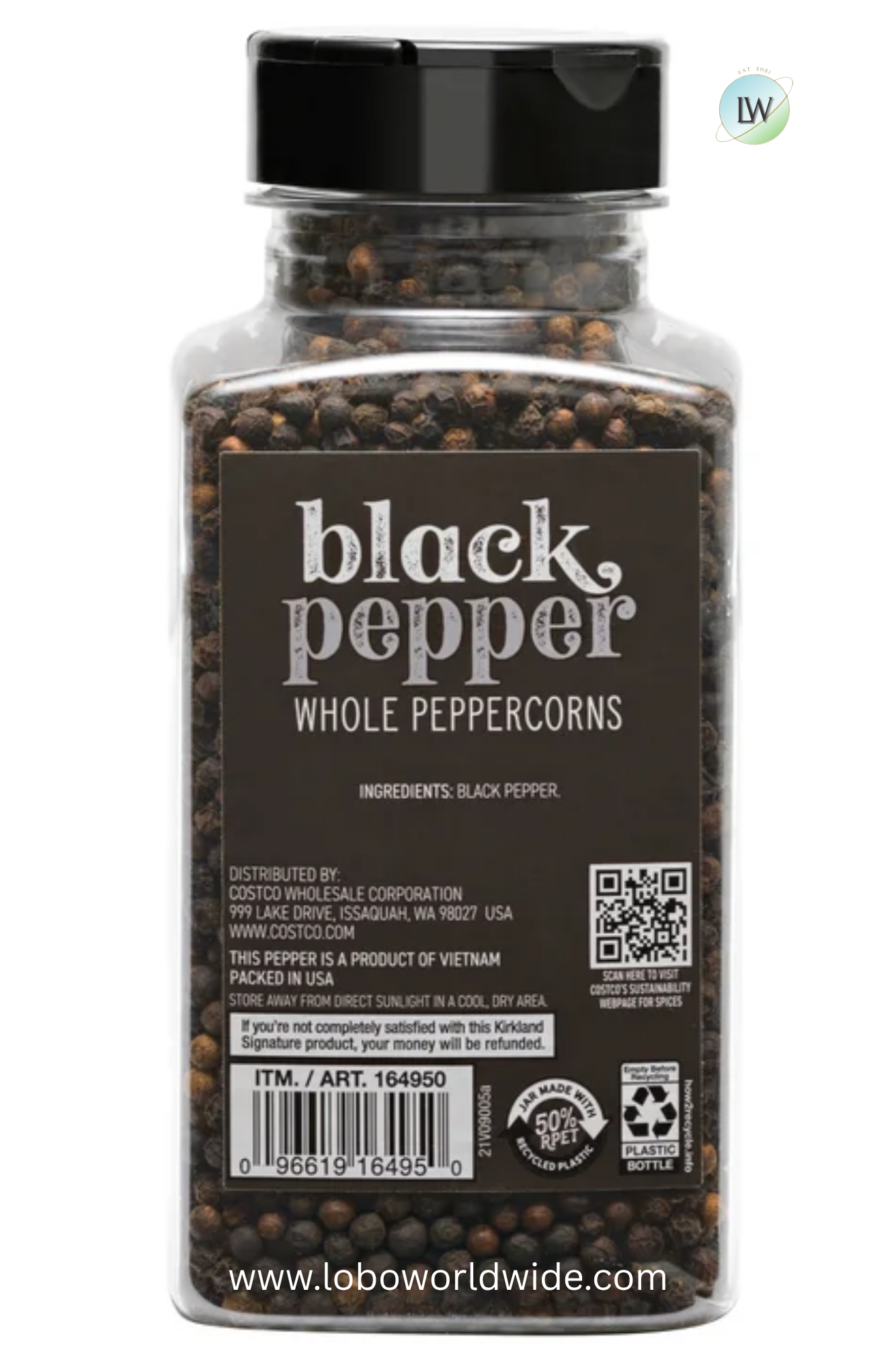 Kirkland Signature, Whole Black Peppercorn, 14.1 oz