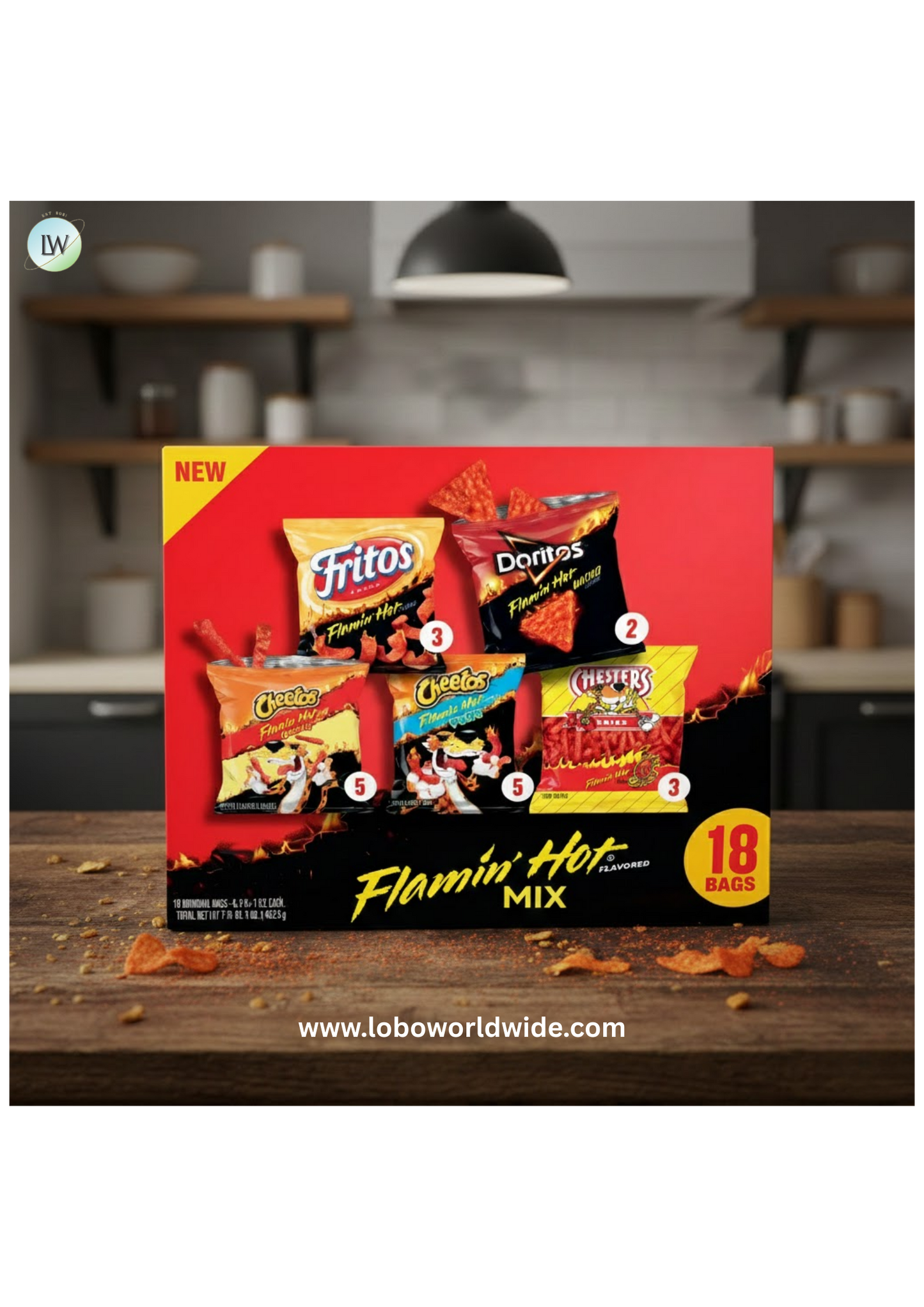 Frito-Lay Flamin' Hot Mix Variety Pack Snack Chips, 18 Count Multipack