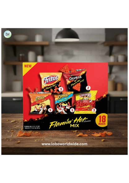 Frito-Lay Flamin' Hot Mix Variety Pack Snack Chips, 18 Count Multipack