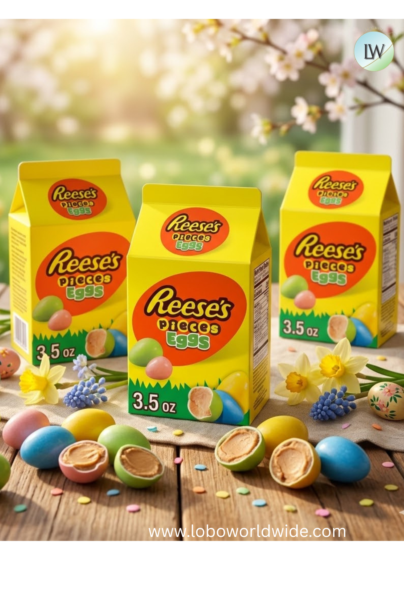 Reese's Pieces Peanut Butter in a Crunchy Shell Eggs Easter Candy, Carton 3.5 oz - pack of 3