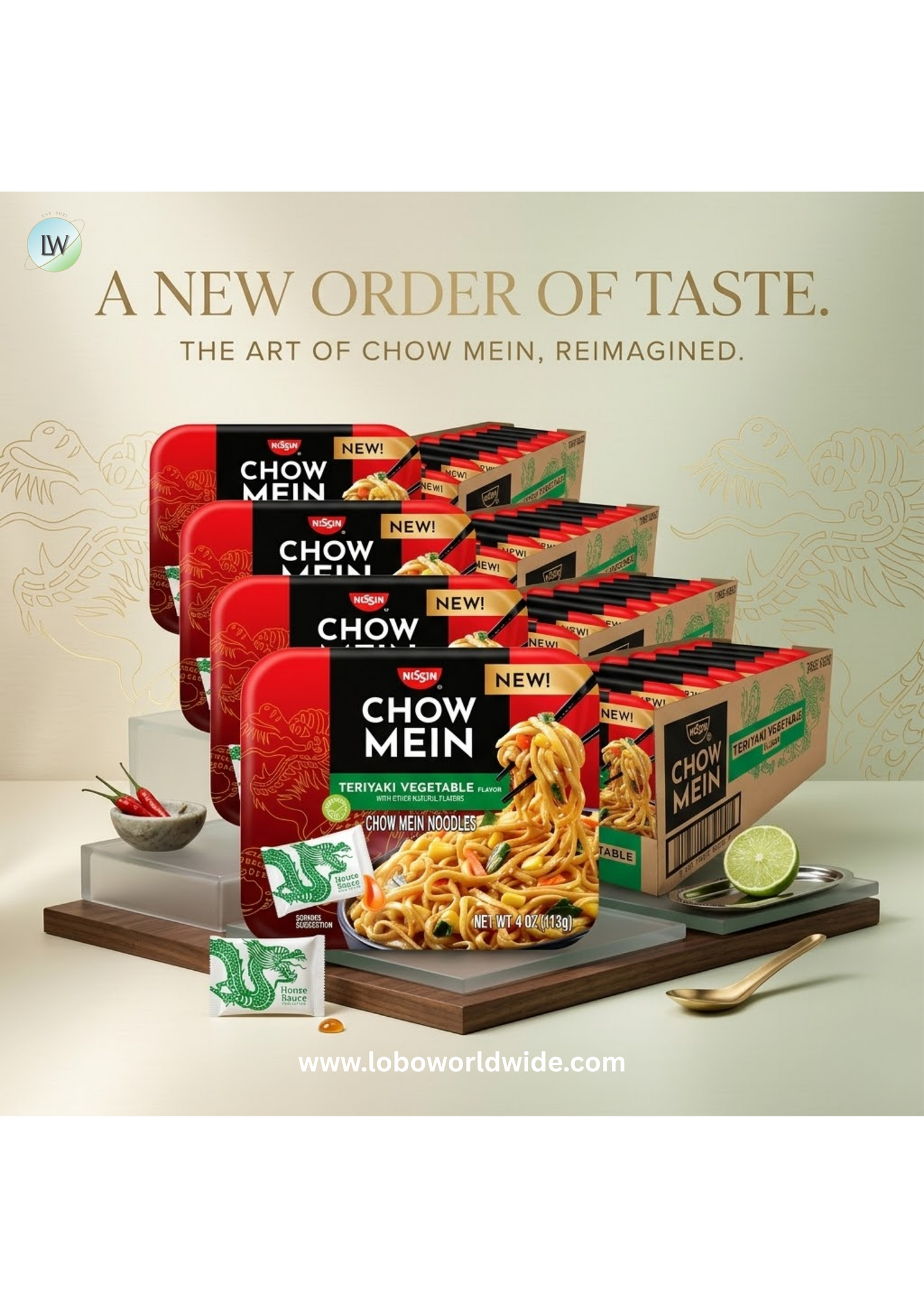 Nissin Chow Mein Noodles, Teriyaki Vegetable, 4 Ounce