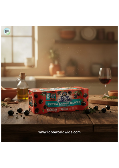 Early California Extra-Large Pitted Olives, 6 oz., 8 pk.