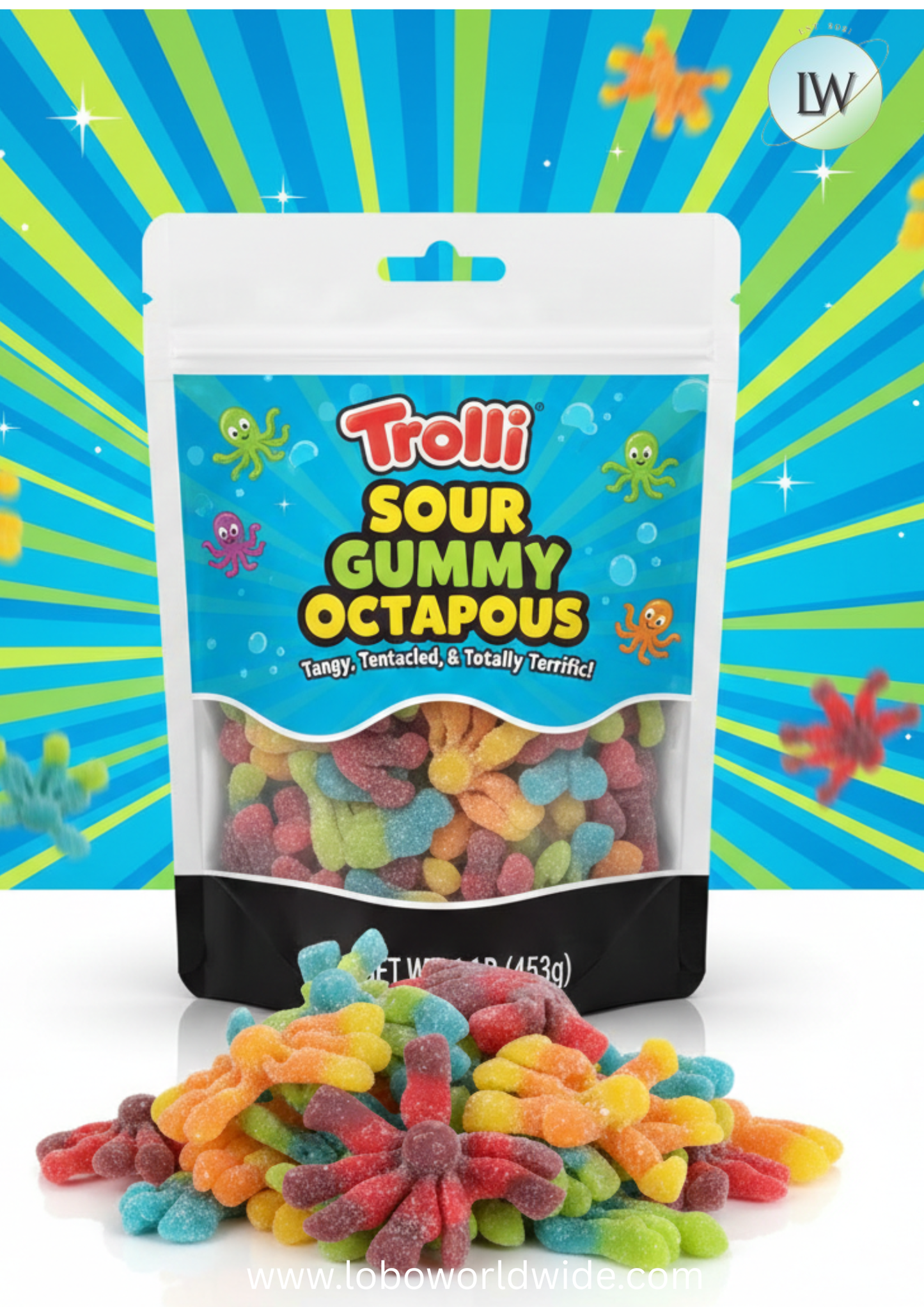 Trolli Sour Gummy Octopus(Various Sizes)