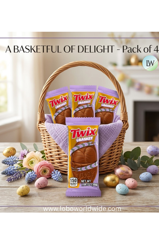 TWIX Basket Chocolate Caramel Cookie Easter Candy Bar - 1.06 oz - pack of 4