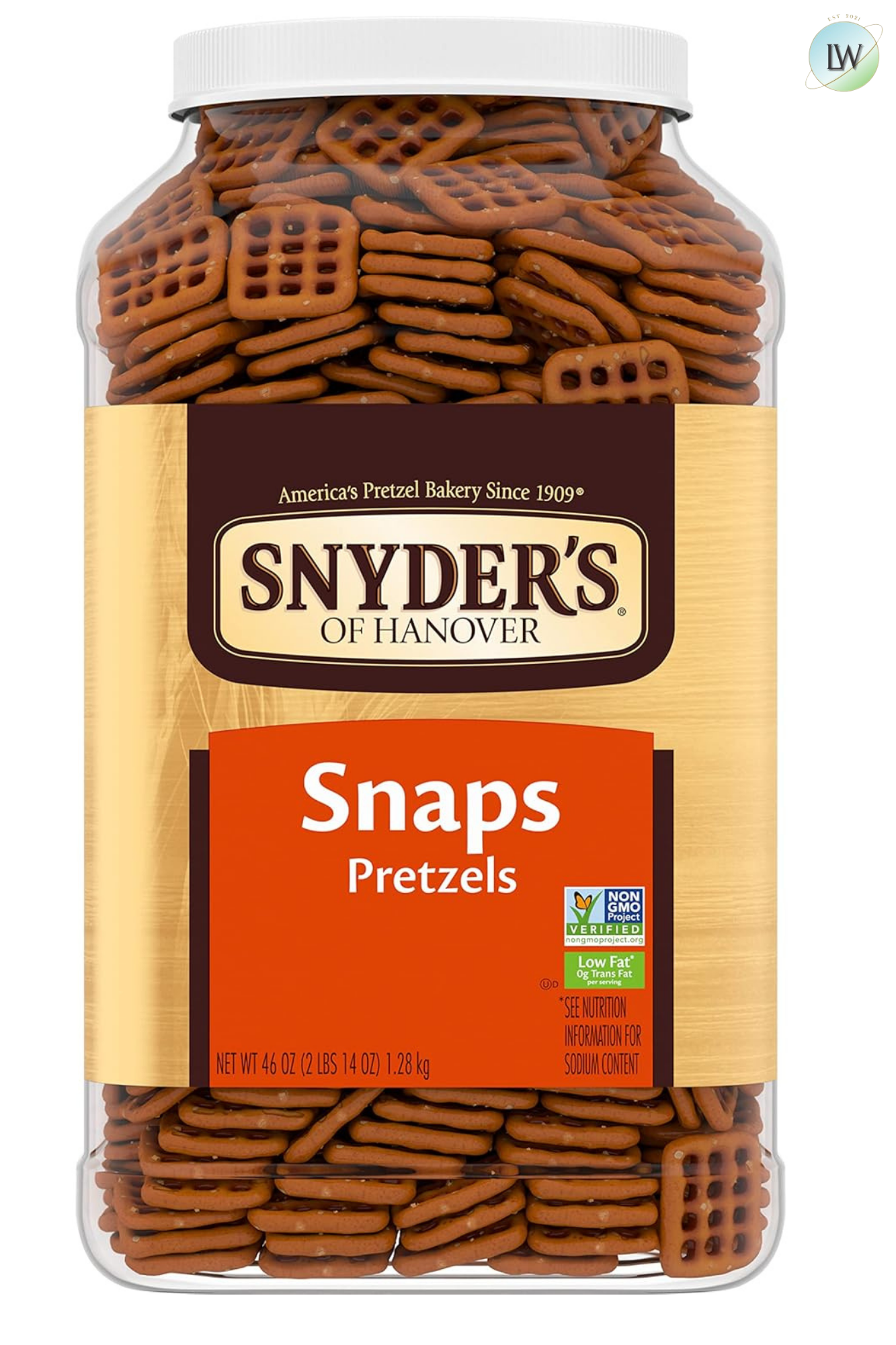 Snyder's of Hanover Pretzel Snaps, 46 oz Canister