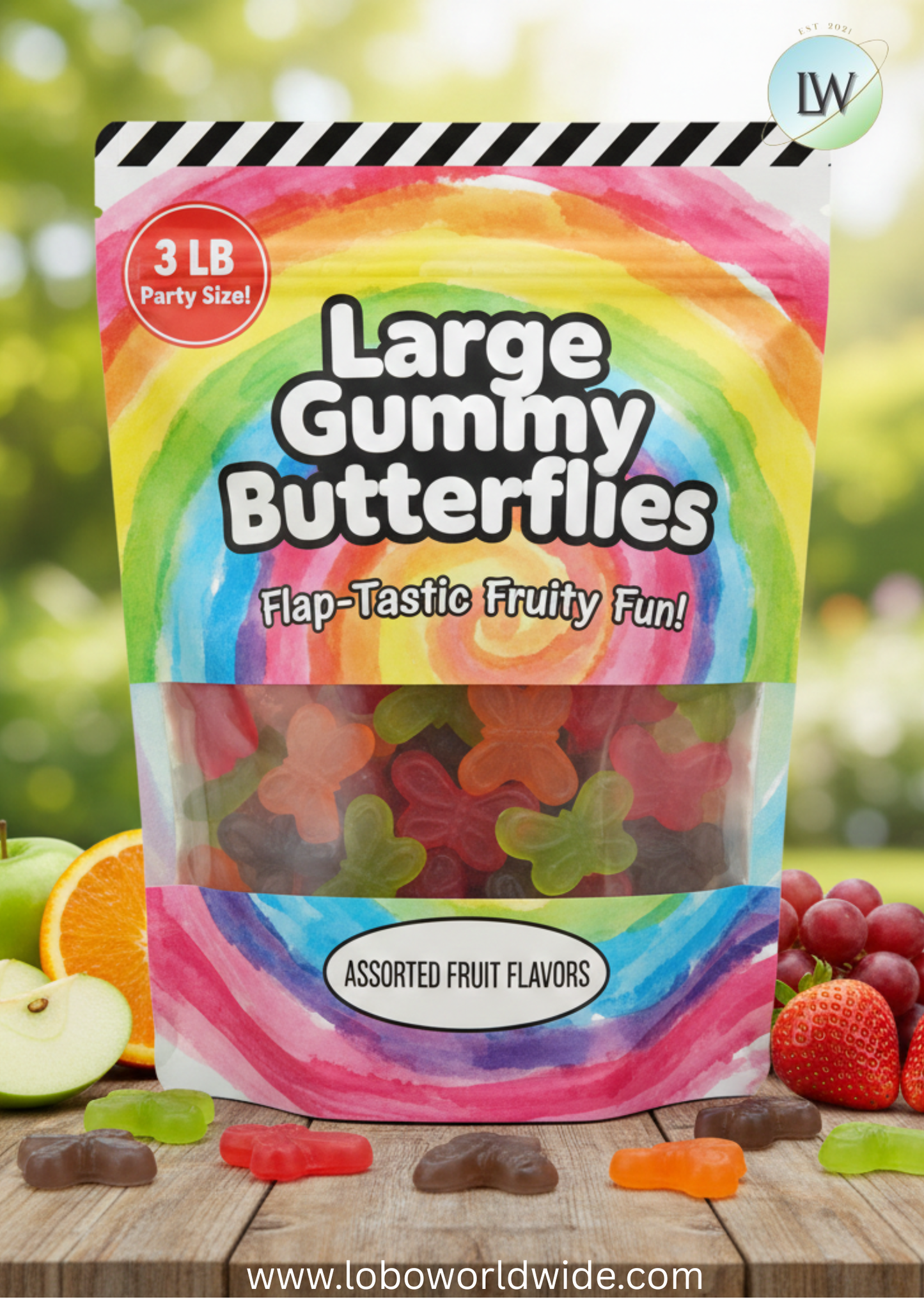 Large Gummy Butterflies including grape(Various Sizes)