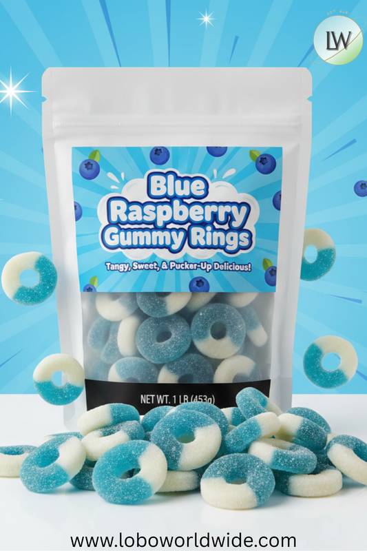 Blue Raspberry Gummy Rings (Various Sizes)