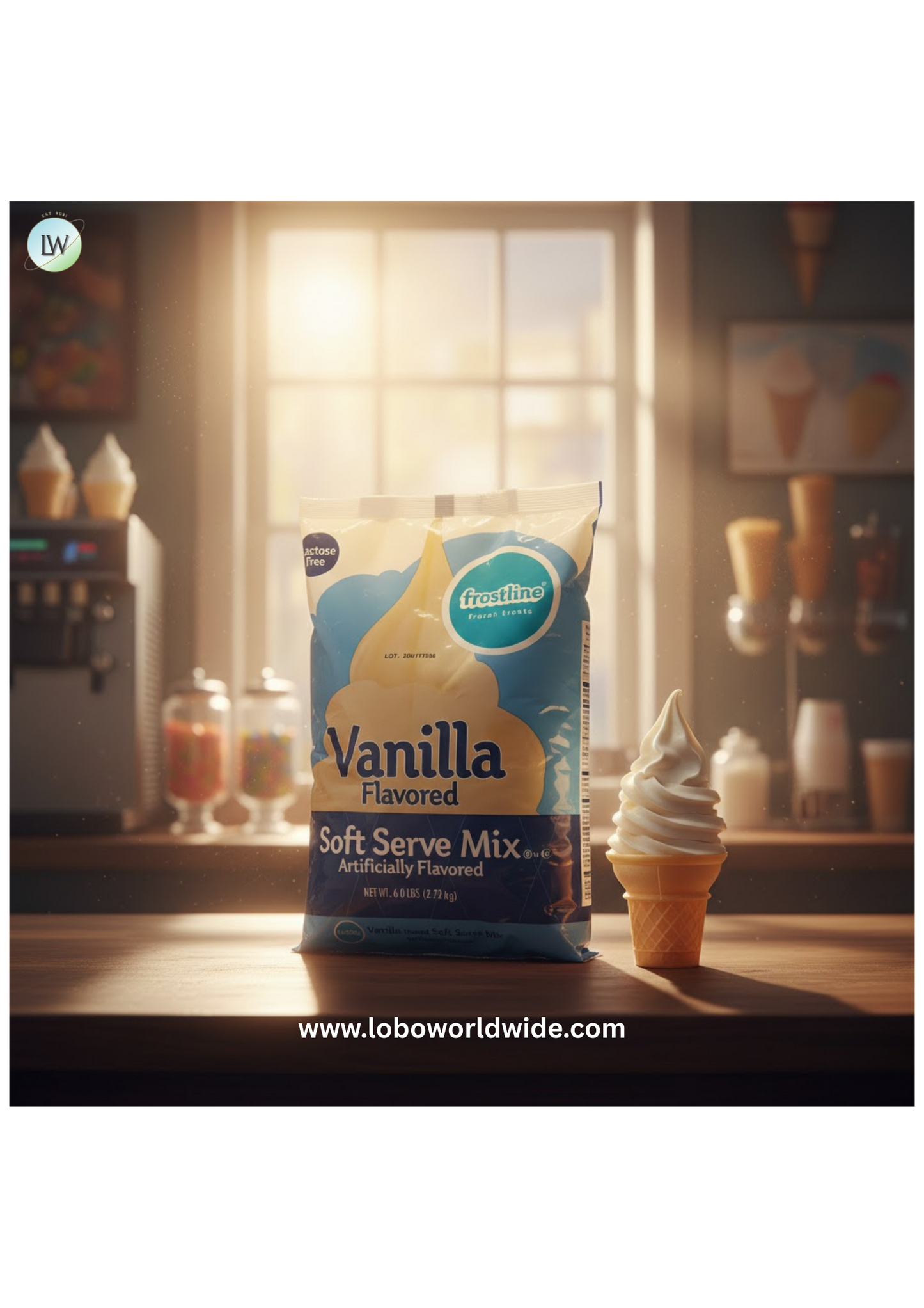 Frostline Vanilla Soft Serve Ice Cream Mix, 6 Pounds