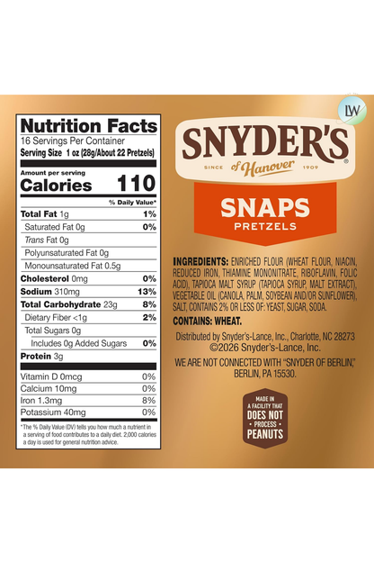 Snyder's of Hanover Old Tyme Pretzels, 16 oz.