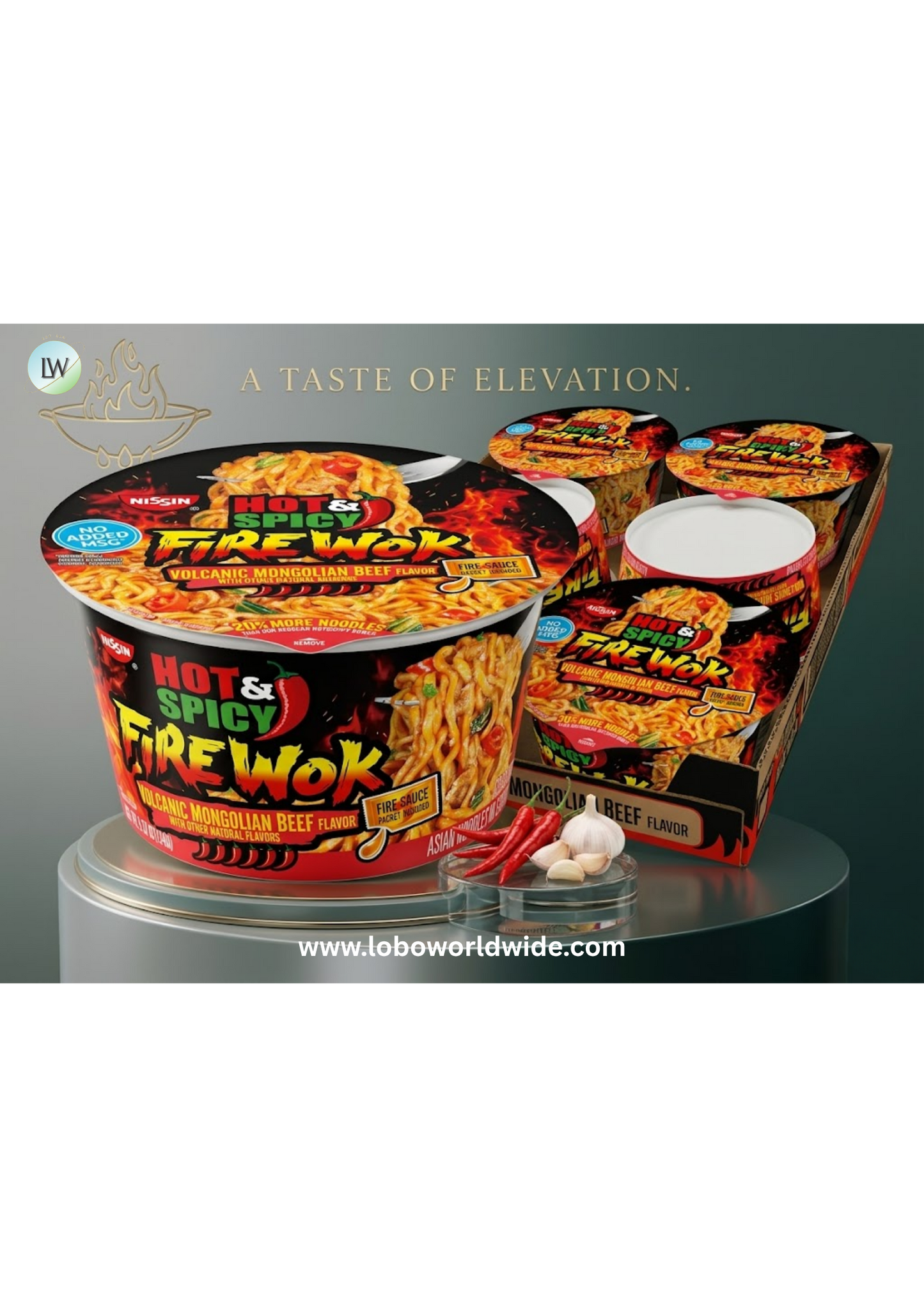 Nissin Hot & Spicy Fire Wok, Volcanic Mongolian Beef, 4.37 Ounce (Pack of 6)