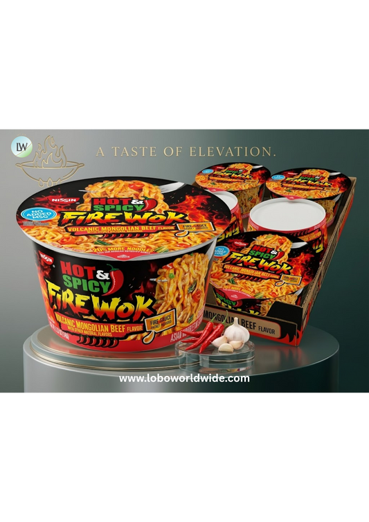 Nissin Hot & Spicy Fire Wok, Volcanic Mongolian Beef, 4.37 Ounce (Pack of 6)