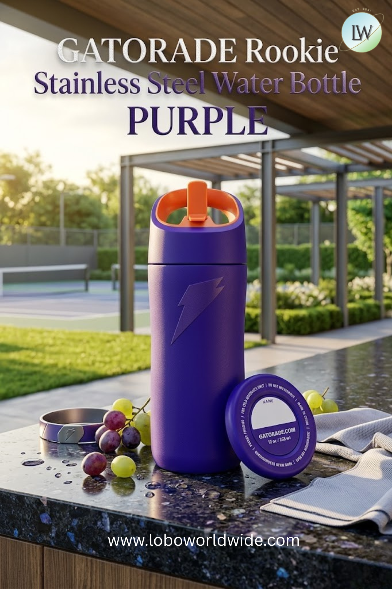 Gatorade Rookie Stainless Steel Water Bottle, 12oz(Various Colors)