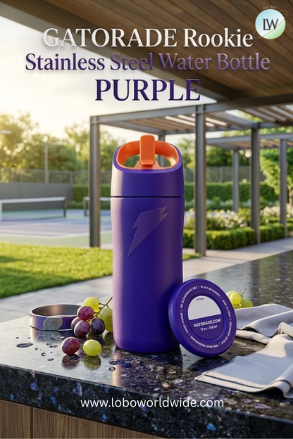 Gatorade Rookie Stainless Steel Water Bottle, 12oz(Various Colors)