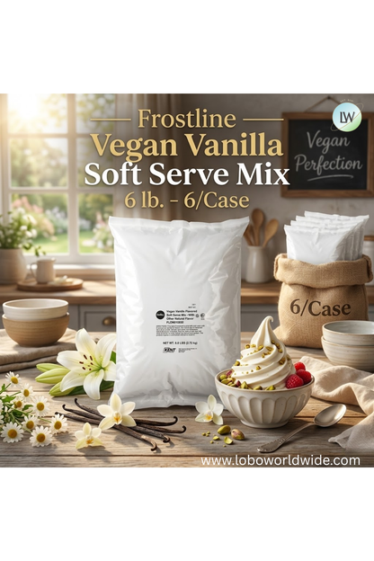 Frostline Vegan Vanilla Soft Serve Mix 6 lb. - 6/Case
