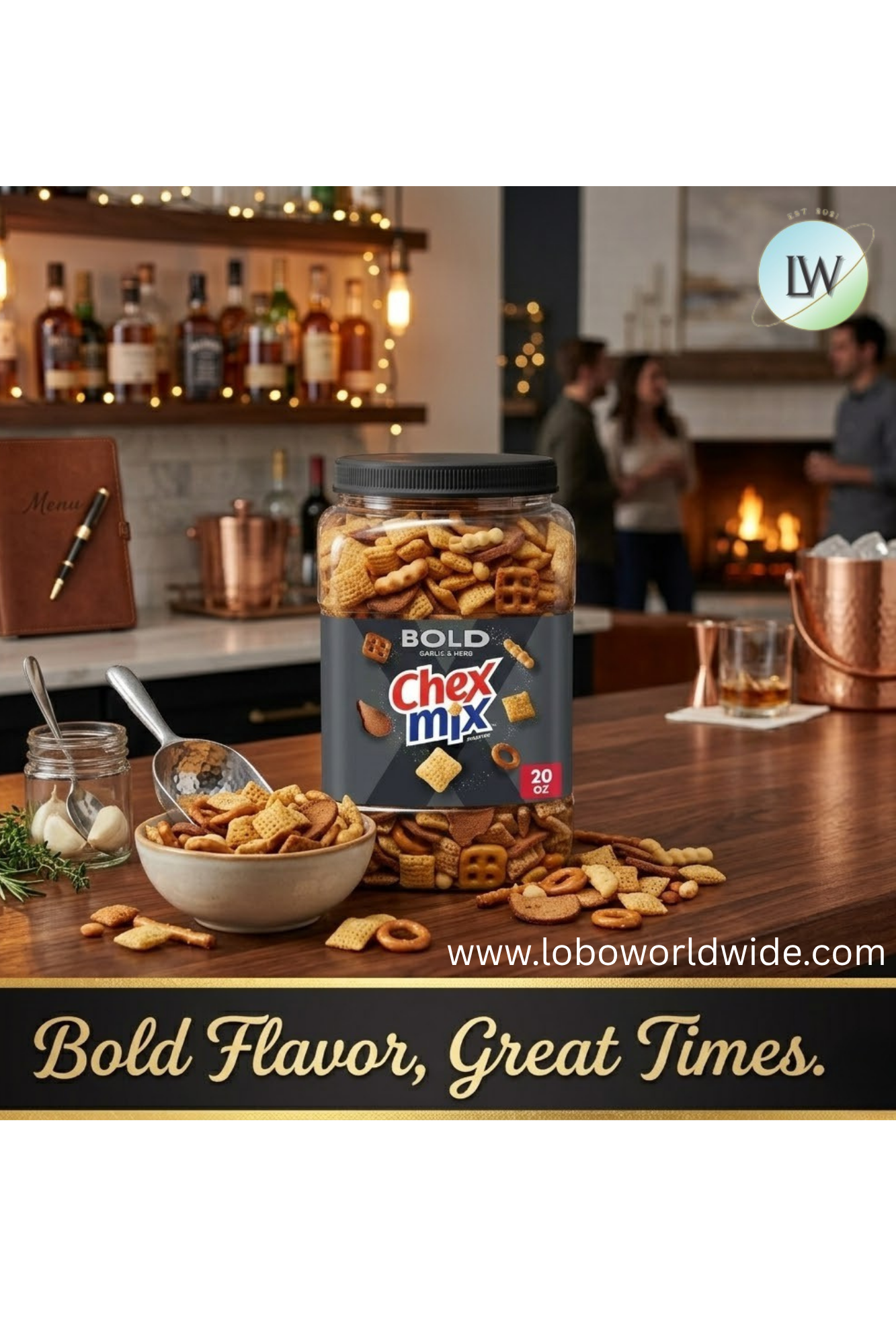Chex Mix Snack Mix, Salty Snacks Tub, 20 oz(Various Flavours)