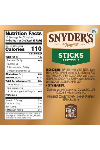 Snyder's of Hanover Old Tyme Pretzels, 16 oz.