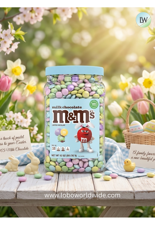 M&M's Milk Chocolate Easter Candy, Canister, 62 oz.