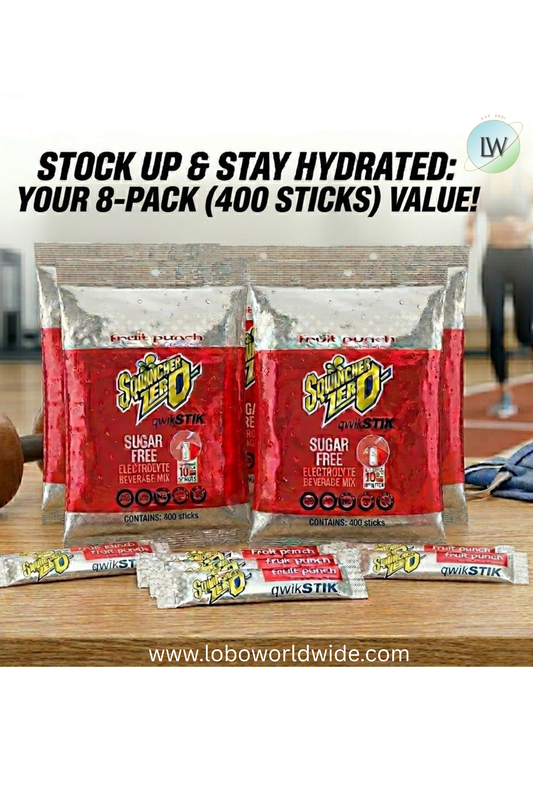Sqwincher Quick Stiks, Sugar Free Drink Mix Powder, 10 oz Yield Per Unit,400PK(Various Flavours)