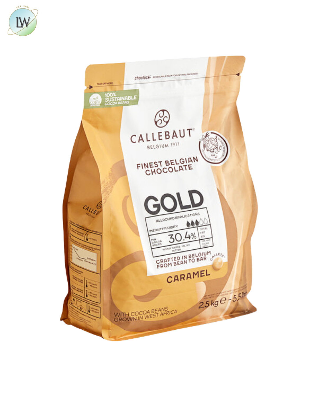 Callebaut Gold Caramelized White Chocolate Callets™ 5.5 lb.