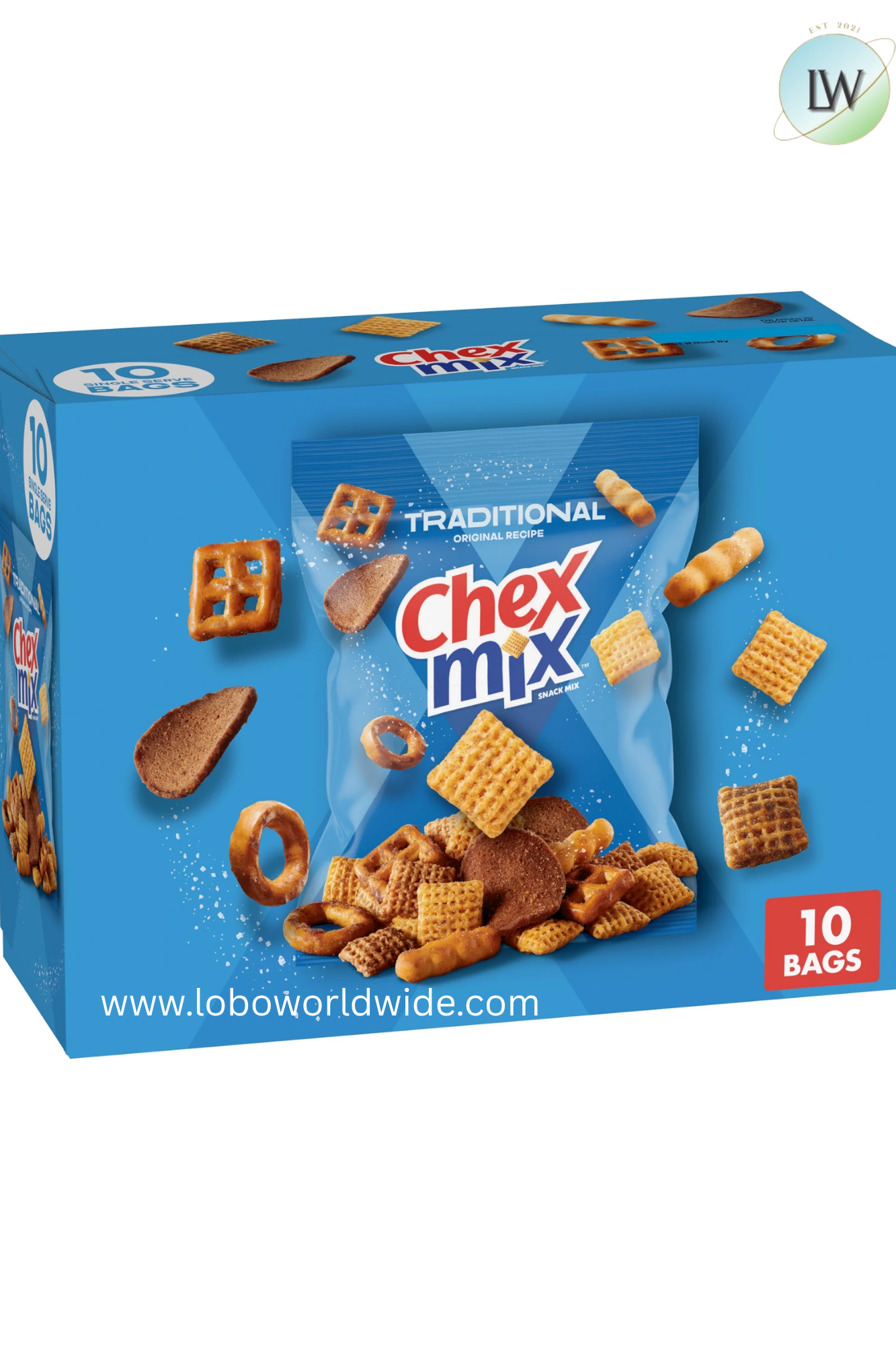 Chex Mix Traditional Original Recipe Snack Mix, 1.75 oz (Pack of 10)