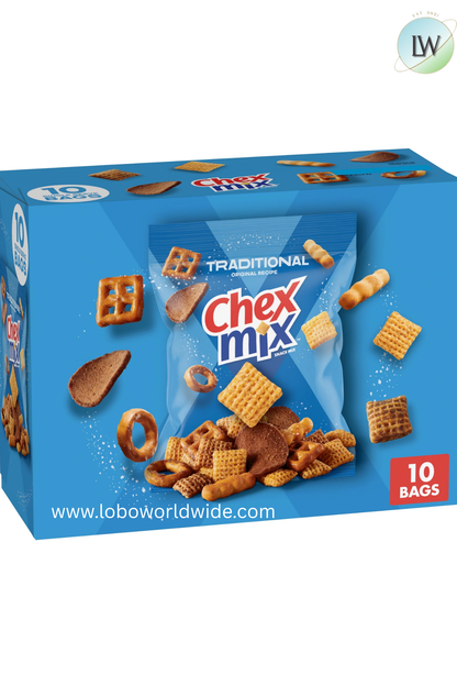 Chex Mix Traditional Original Recipe Snack Mix, 1.75 oz (Pack of 10)