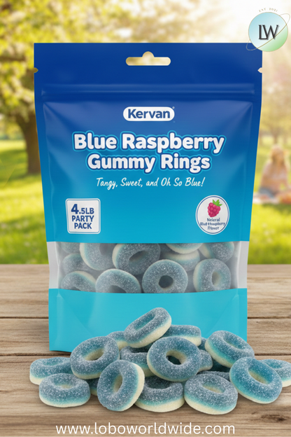 Blue Raspberry Gummy Rings (Various Sizes)