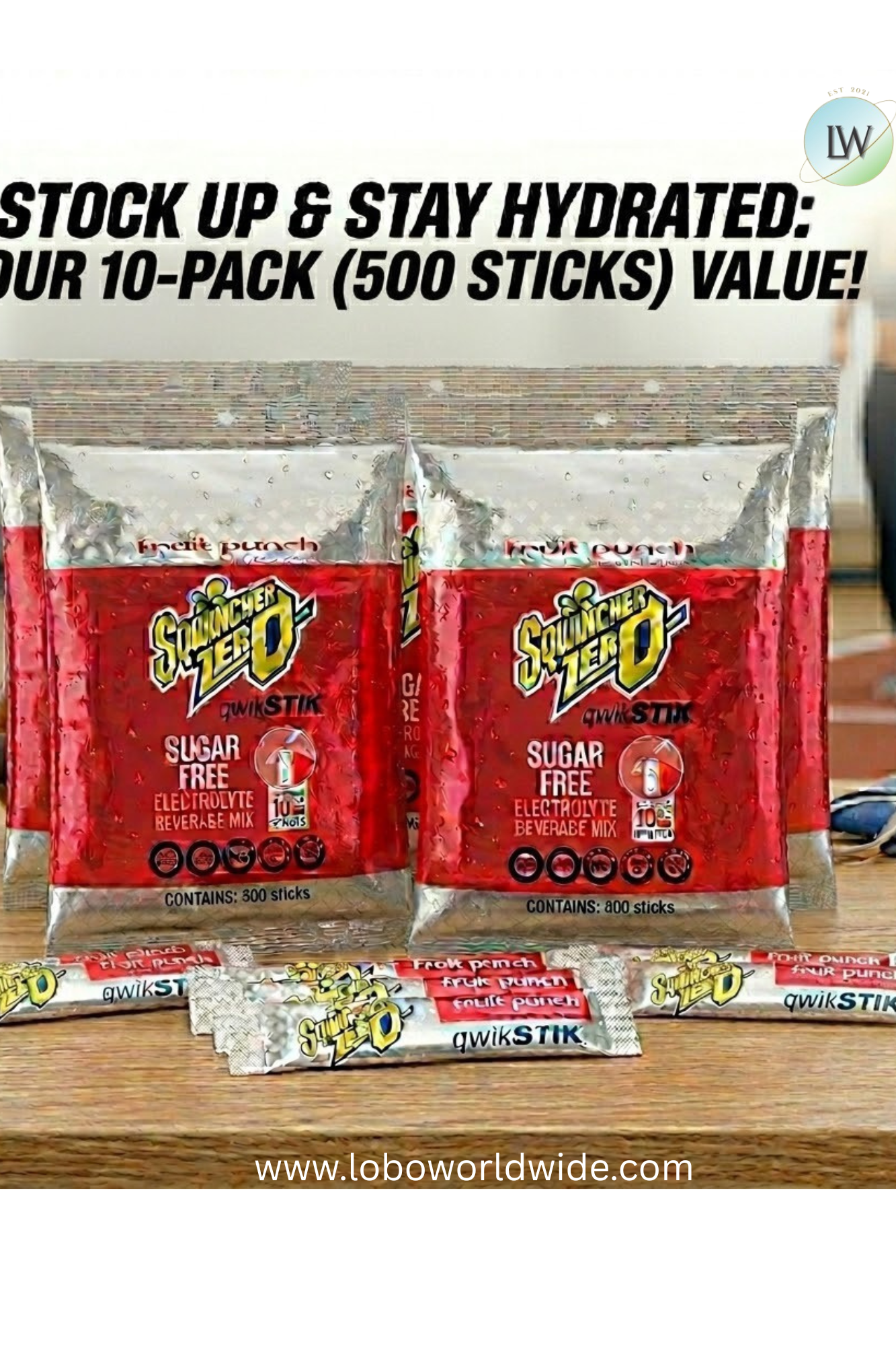 Sqwincher Qwik Stik ZERO Sugar, 0.06 oz, Pack, Yields 10 oz- 500 STICKS(Various Flavours)