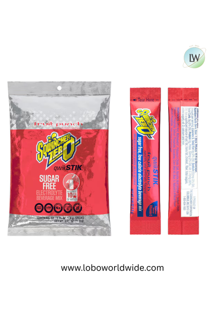 Sqwincher Quick Stiks, Sugar Free Drink Mix Powder, 10 oz Yield Per Unit,500PK(Various Flavours)