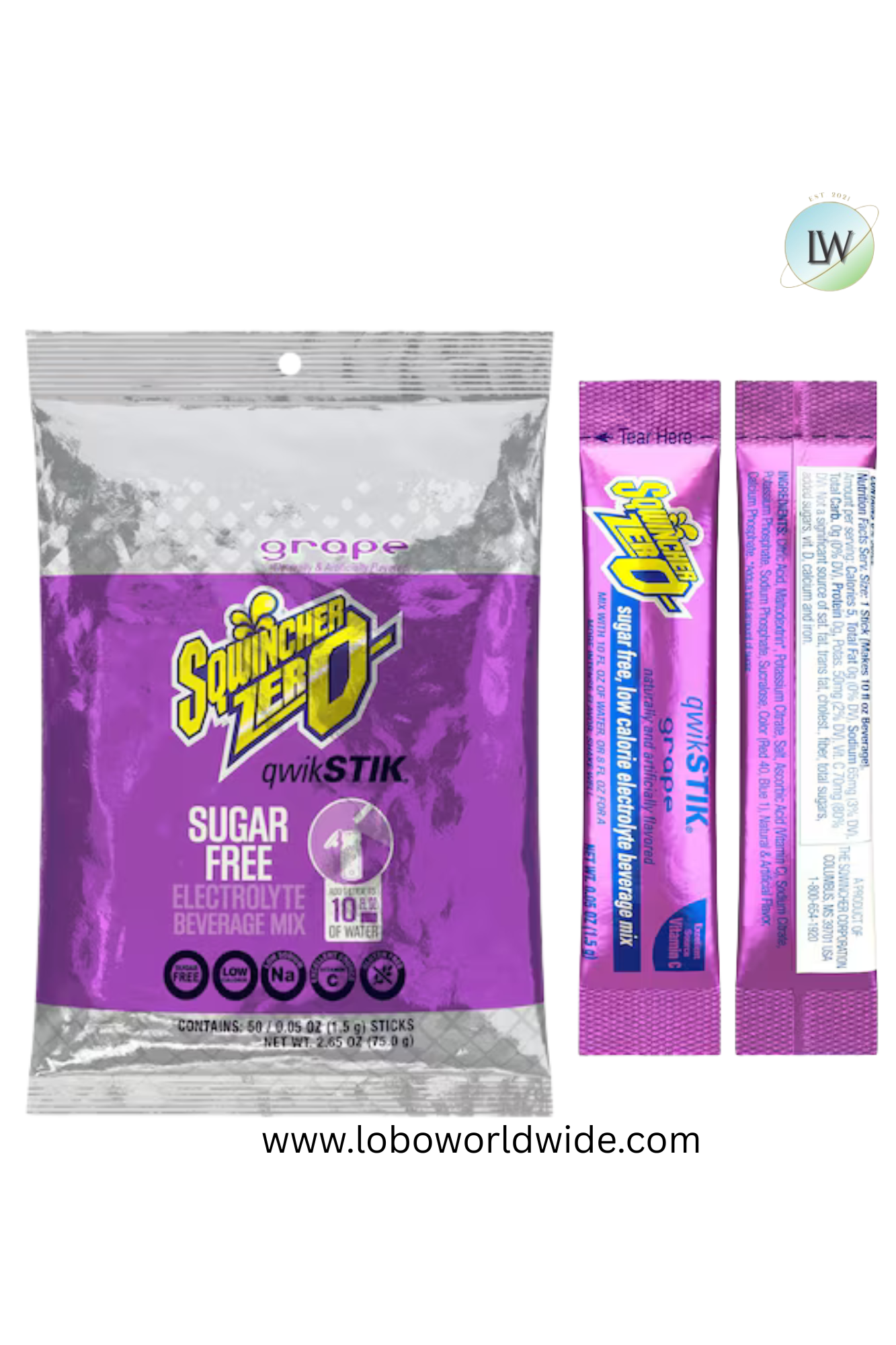 Sqwincher Quick Stiks, Sugar Free Drink Mix Powder, 10 oz Yield Per Unit,200PK(Various Flavours)