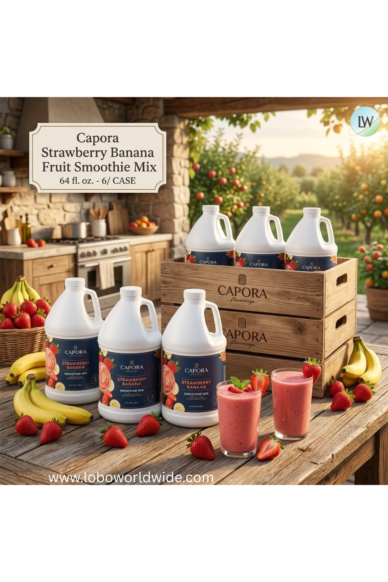 Capora Fruit Smoothie Mix 64 fl. oz.-6/case(Various Flavours)