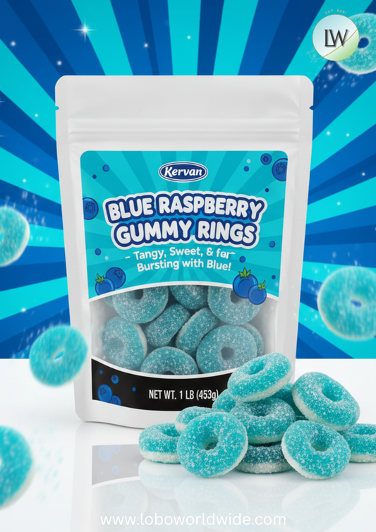 Blue Raspberry Gummy Rings - Kervan (Various Sizes)