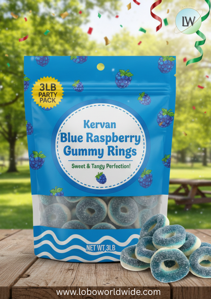 Blue Raspberry Gummy Rings - Kervan (Various Sizes)