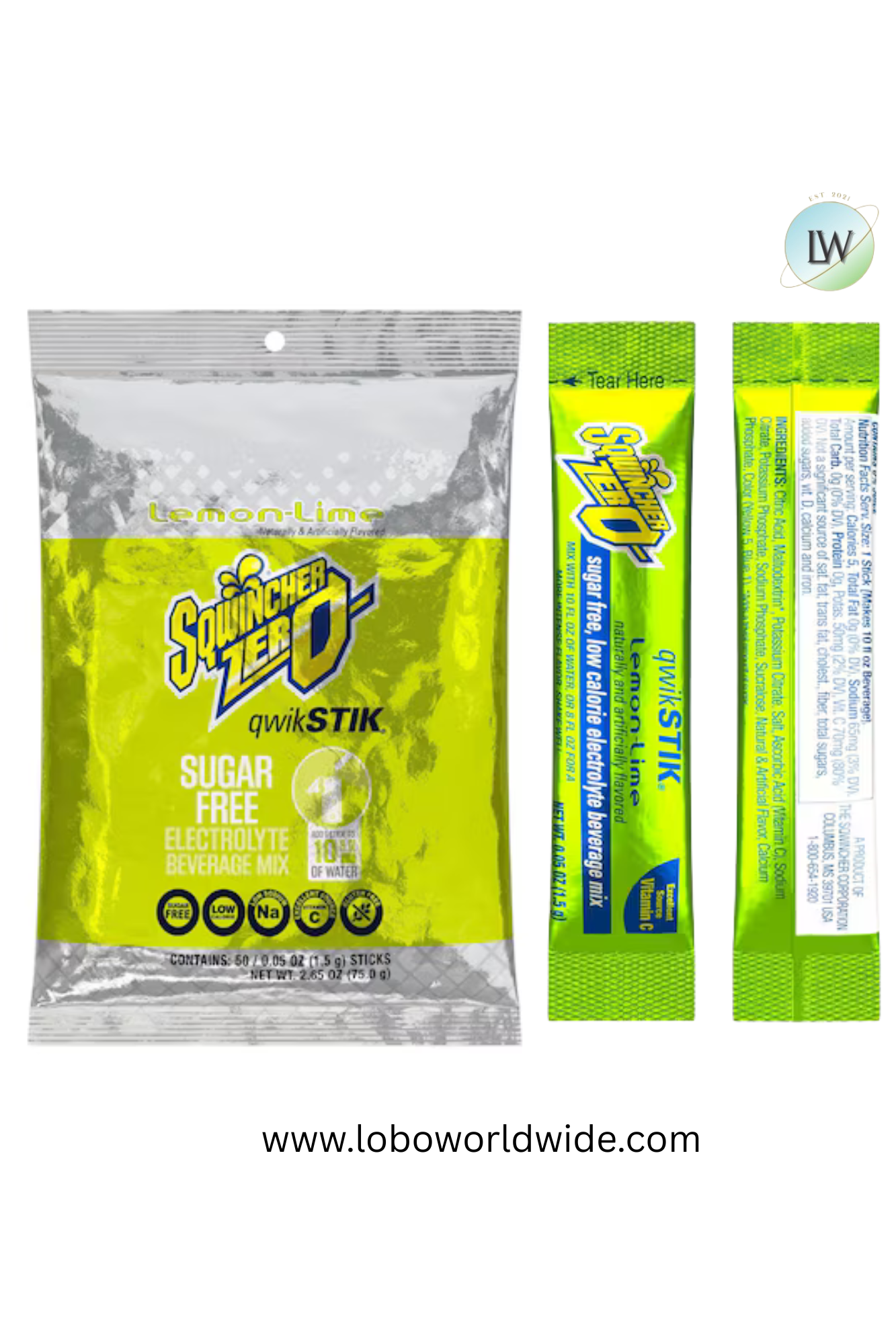 Sqwincher Quick Stiks, Sugar Free Drink Mix Powder, 10 oz Yield Per Unit,500PK(Various Flavours)