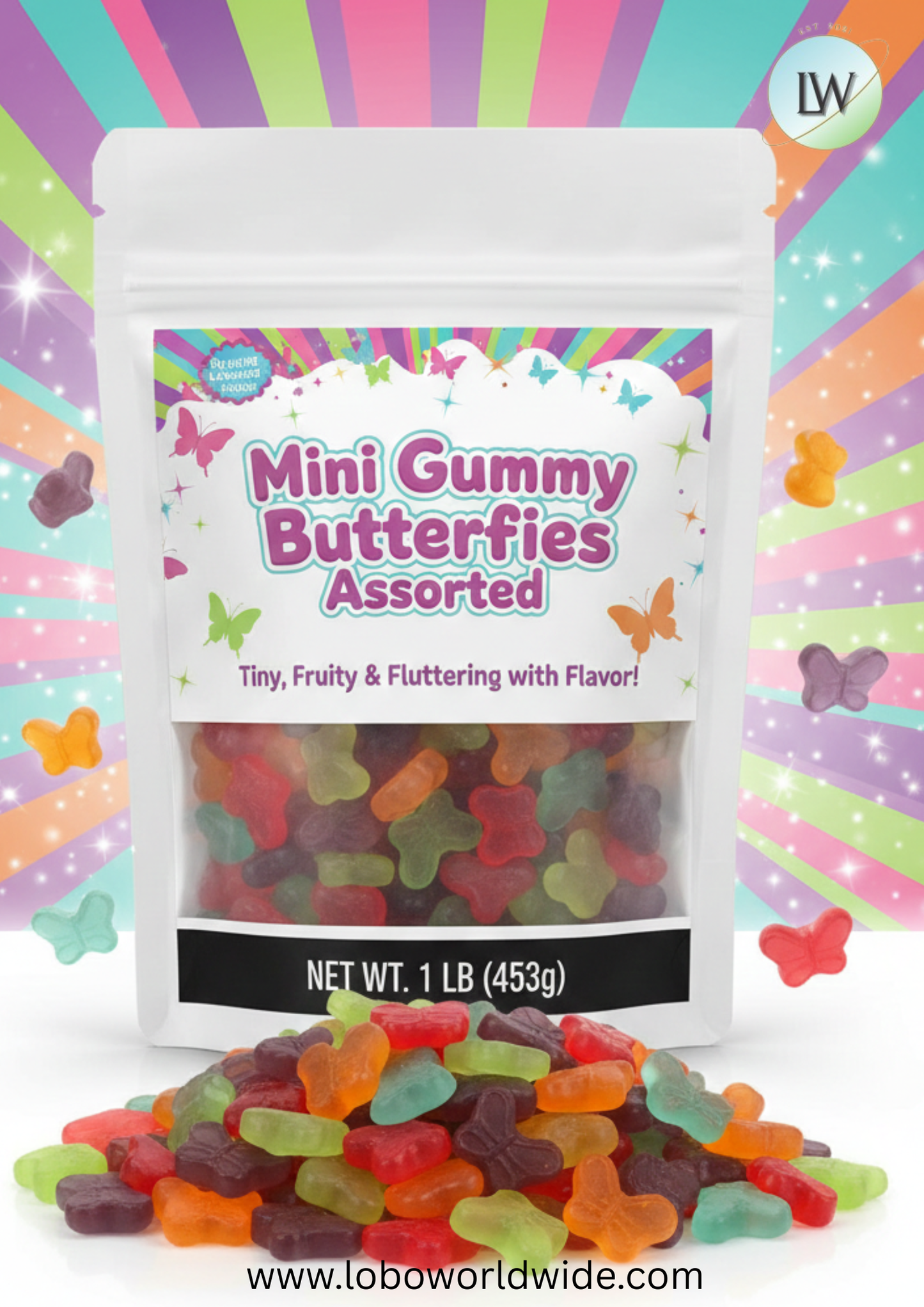 Mini Gummy Butterflies Assorted (Various Sizes)