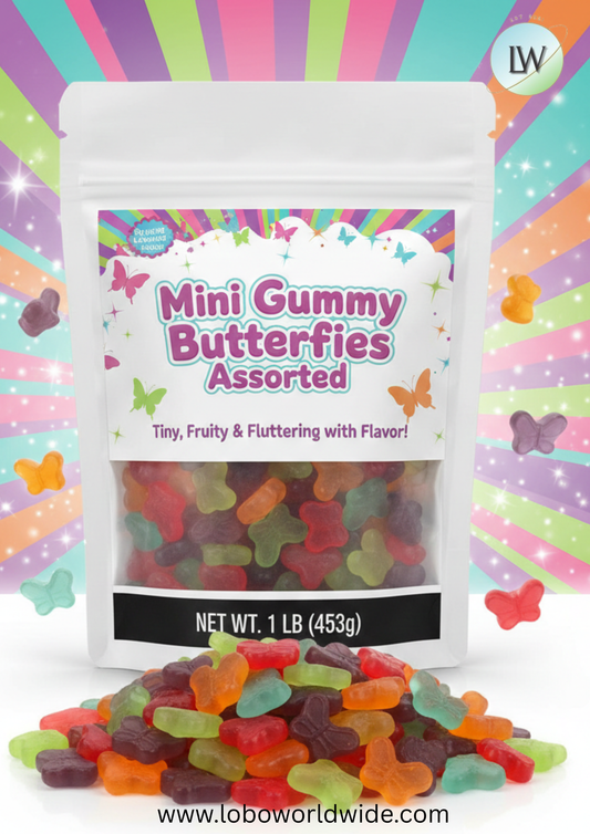 Mini Gummy Butterflies Assorted (Various Sizes)