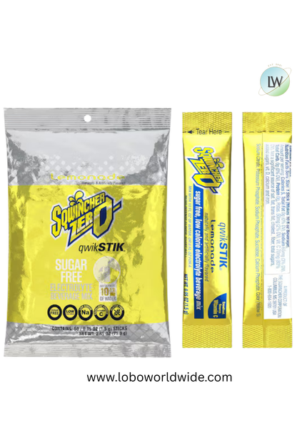 Sqwincher Quick Stiks, Sugar Free Drink Mix Powder, 10 oz Yield Per Unit,200PK(Various Flavours)
