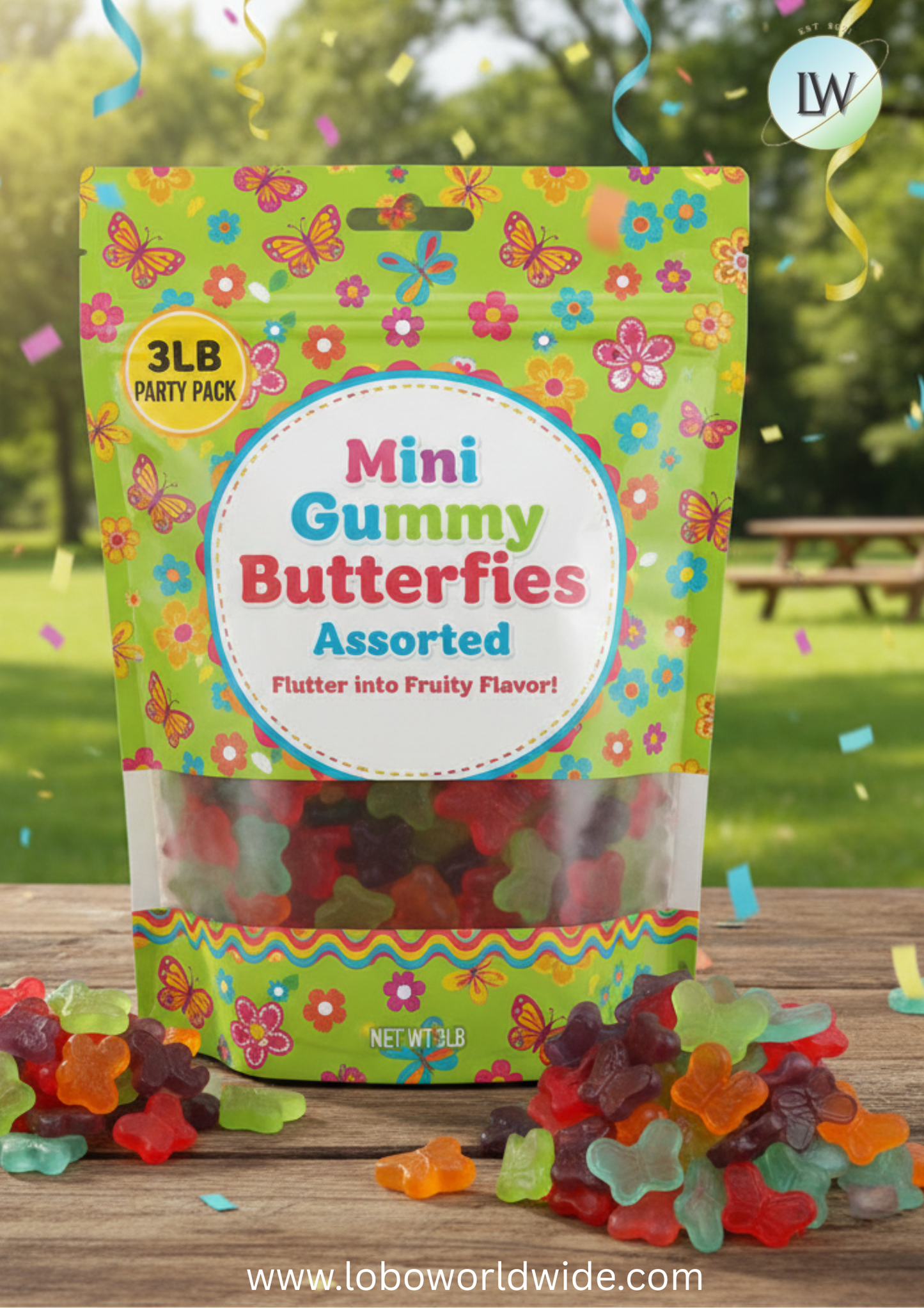 Mini Gummy Butterflies Assorted (Various Sizes)