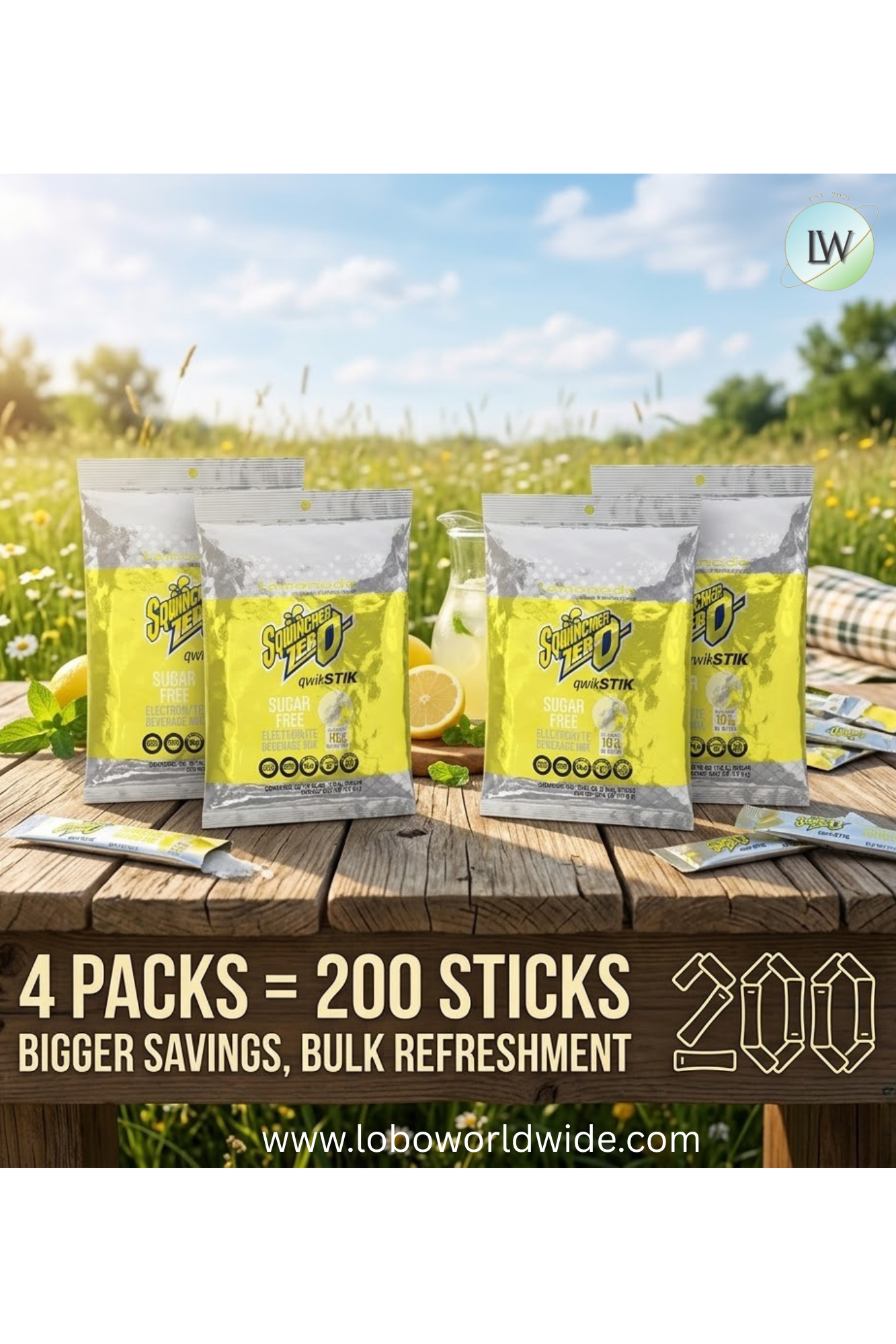 Sqwincher Quick Stiks, Sugar Free Drink Mix Powder, 10 oz Yield Per Unit,200PK(Various Flavours)