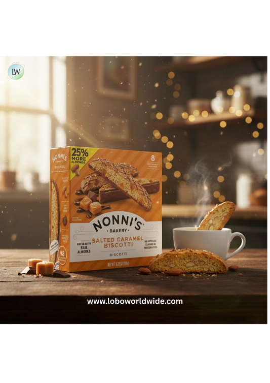 Nonni's Salted Caramel Biscotti, Milk Chocolate & Caramel Cookie, 6.72 oz., 8 Count, Ready to Eat