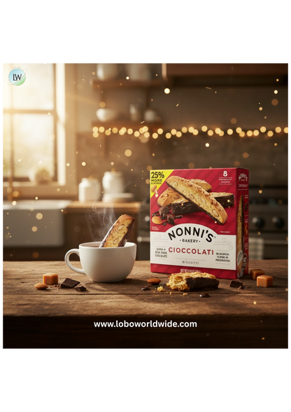 Nonni's, Cioccolati Biscotti, Dark Chocolate Almond Cookie, 6.8 oz (195g), 8 Count, Ready to Eat