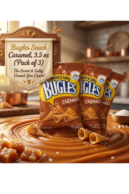 Bugles Snack Caramel, 3.5 oz (Pack of 3)