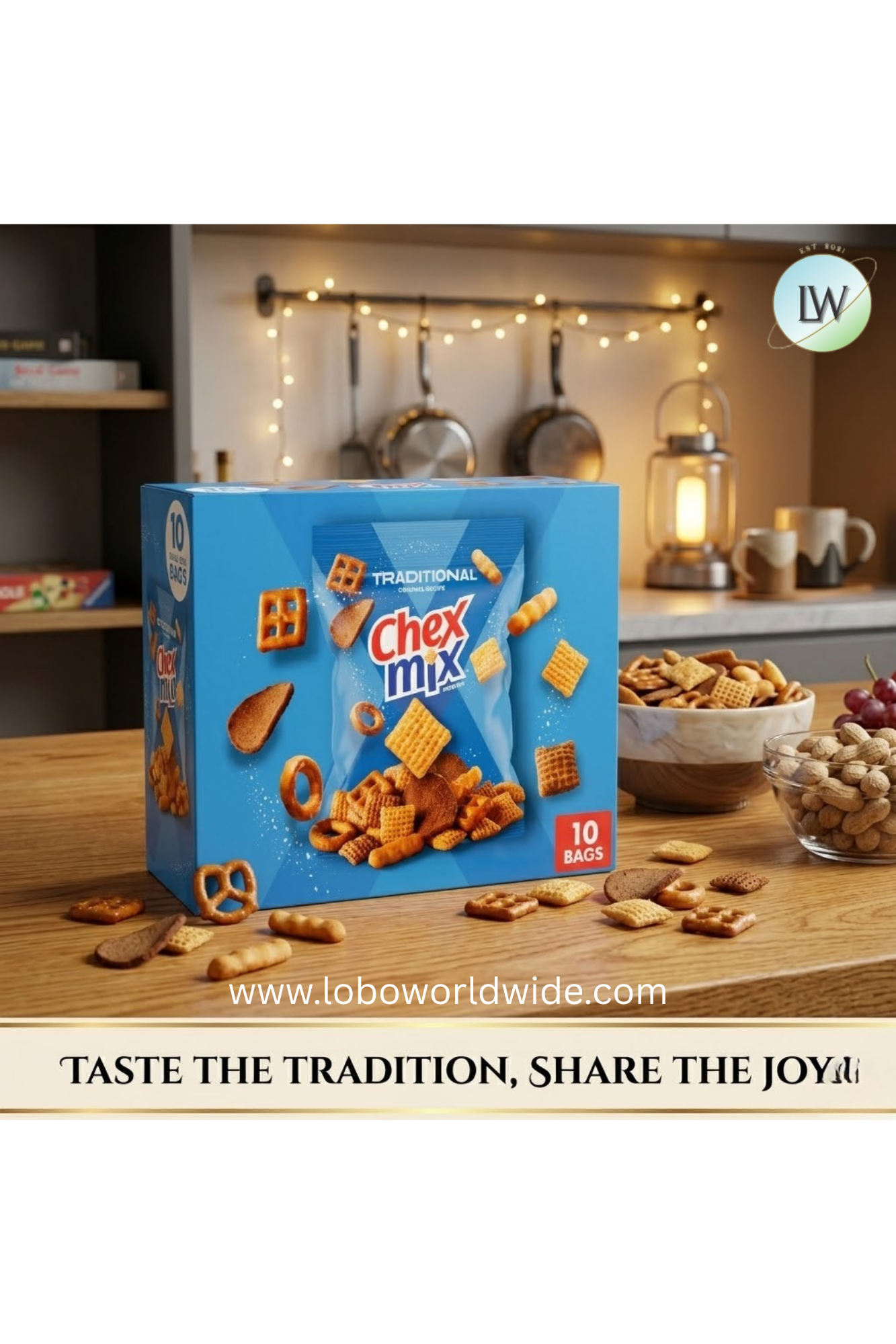 Chex Mix Traditional Original Recipe Snack Mix, 1.75 oz (Pack of 10)