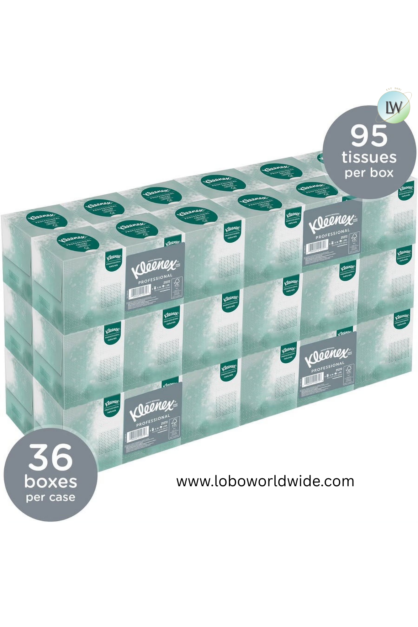 Kleenex Naturals Facial Tissues, 3420 Tissues, 36 Boxes